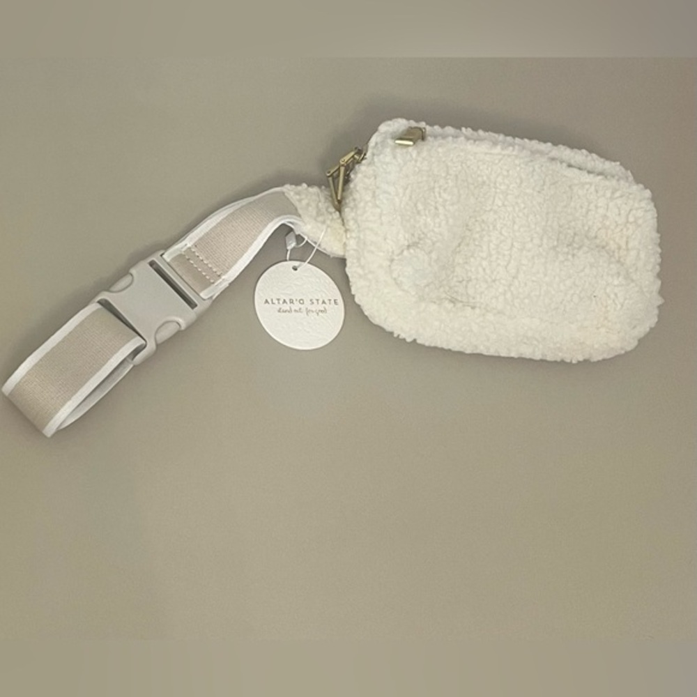 Altar'd State off white Sherpa Belt Bag